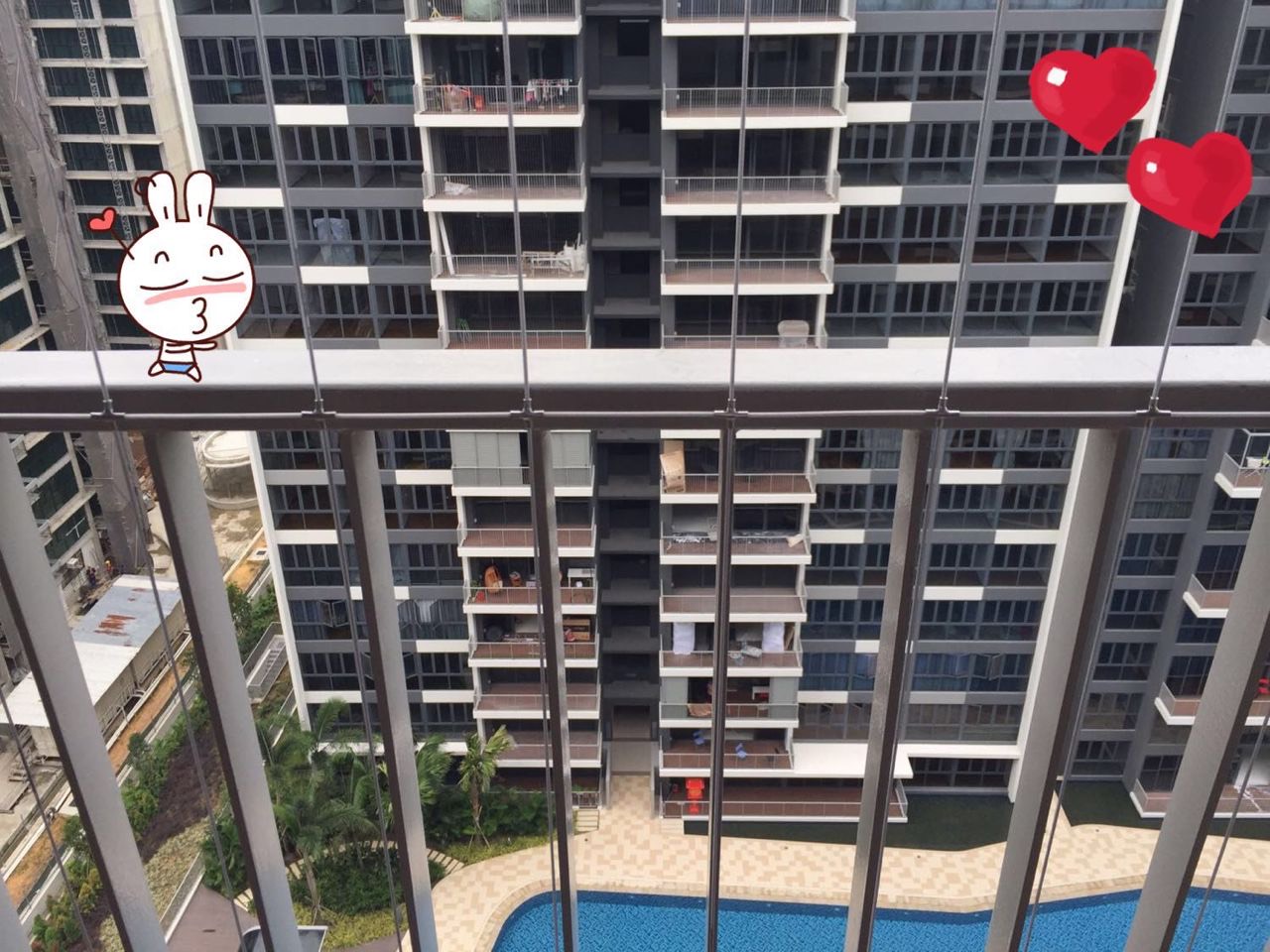 Balcony · High-floor invisible grille installation in Singapore