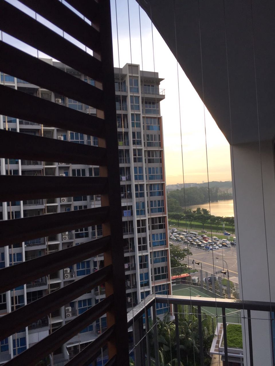Balcony · High-floor invisible grille installation in Singapore