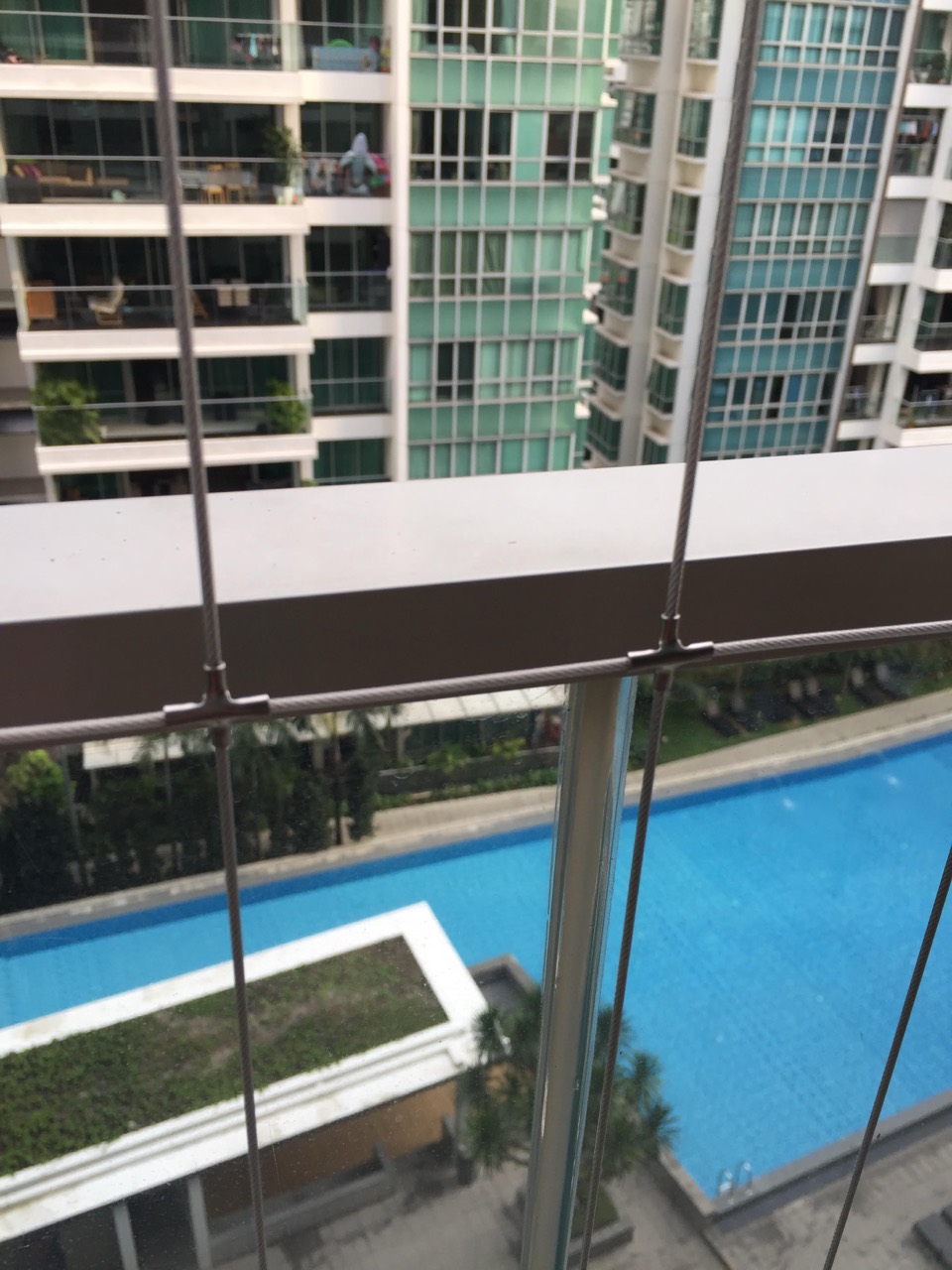 Balcony invisible grille installation in Singapore
