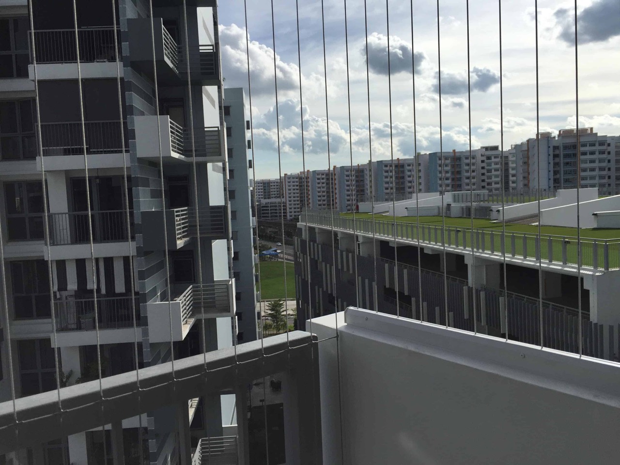 Balcony invisible grille installation in Singapore