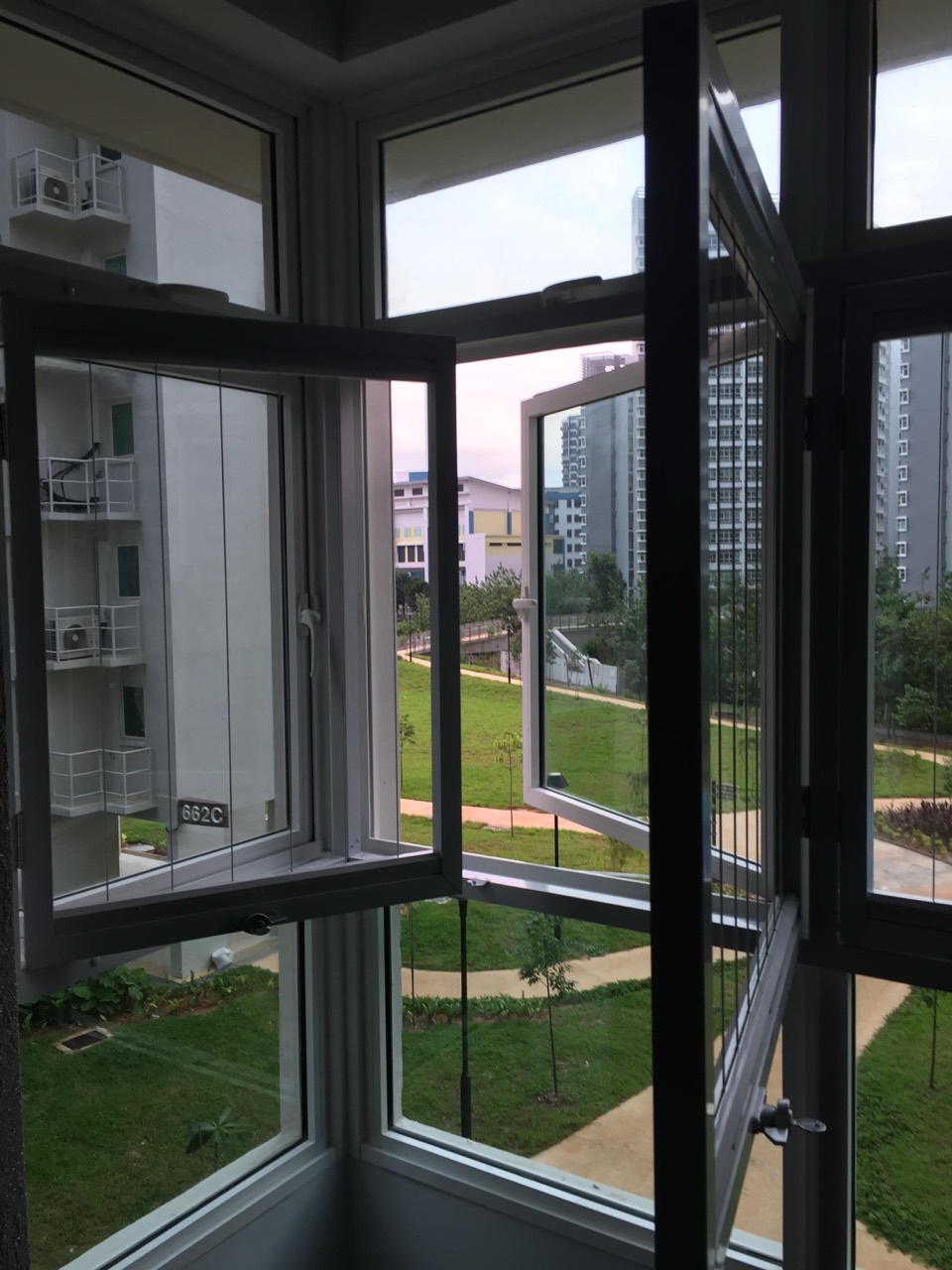 Casement · Window invisible grille installation in Singapore
