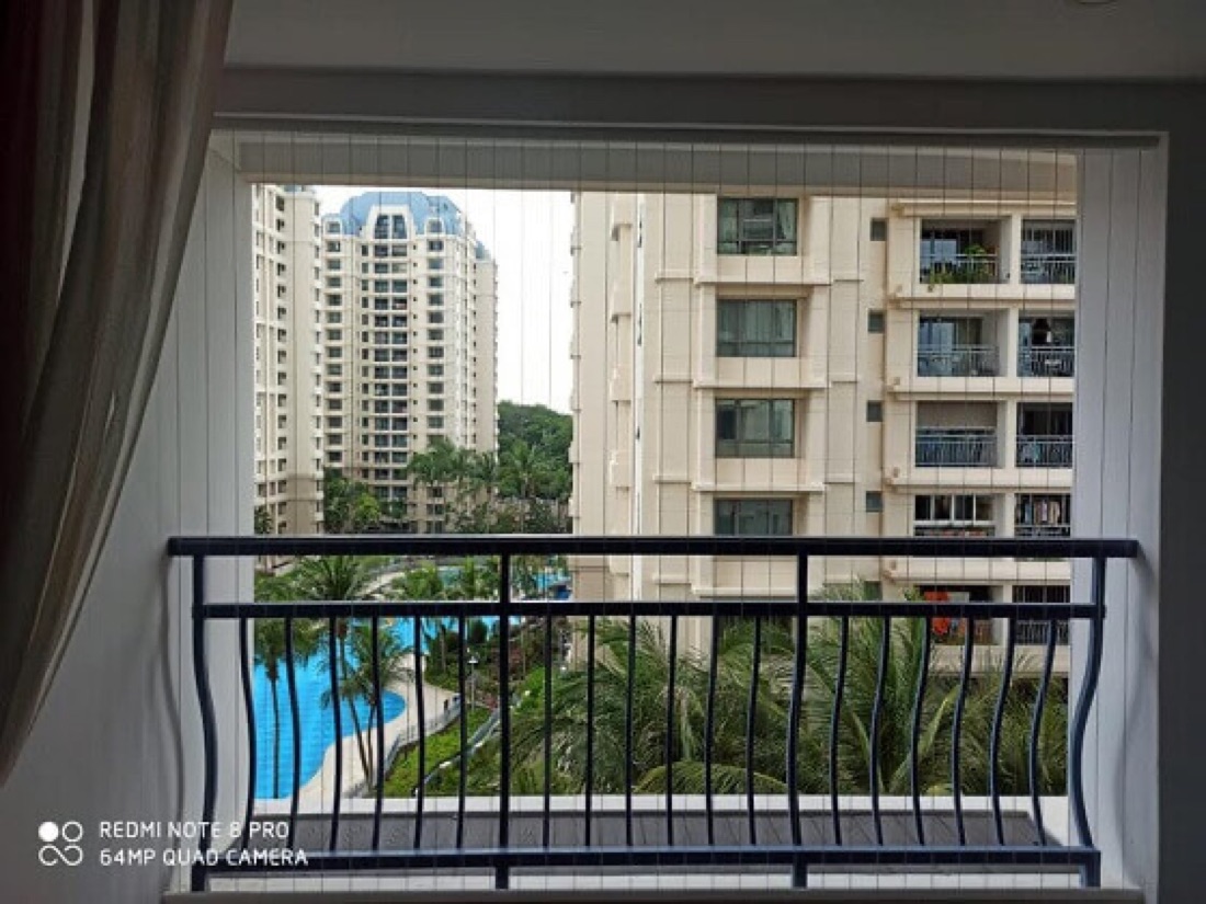 Fixed invisible grille in a Singapore home